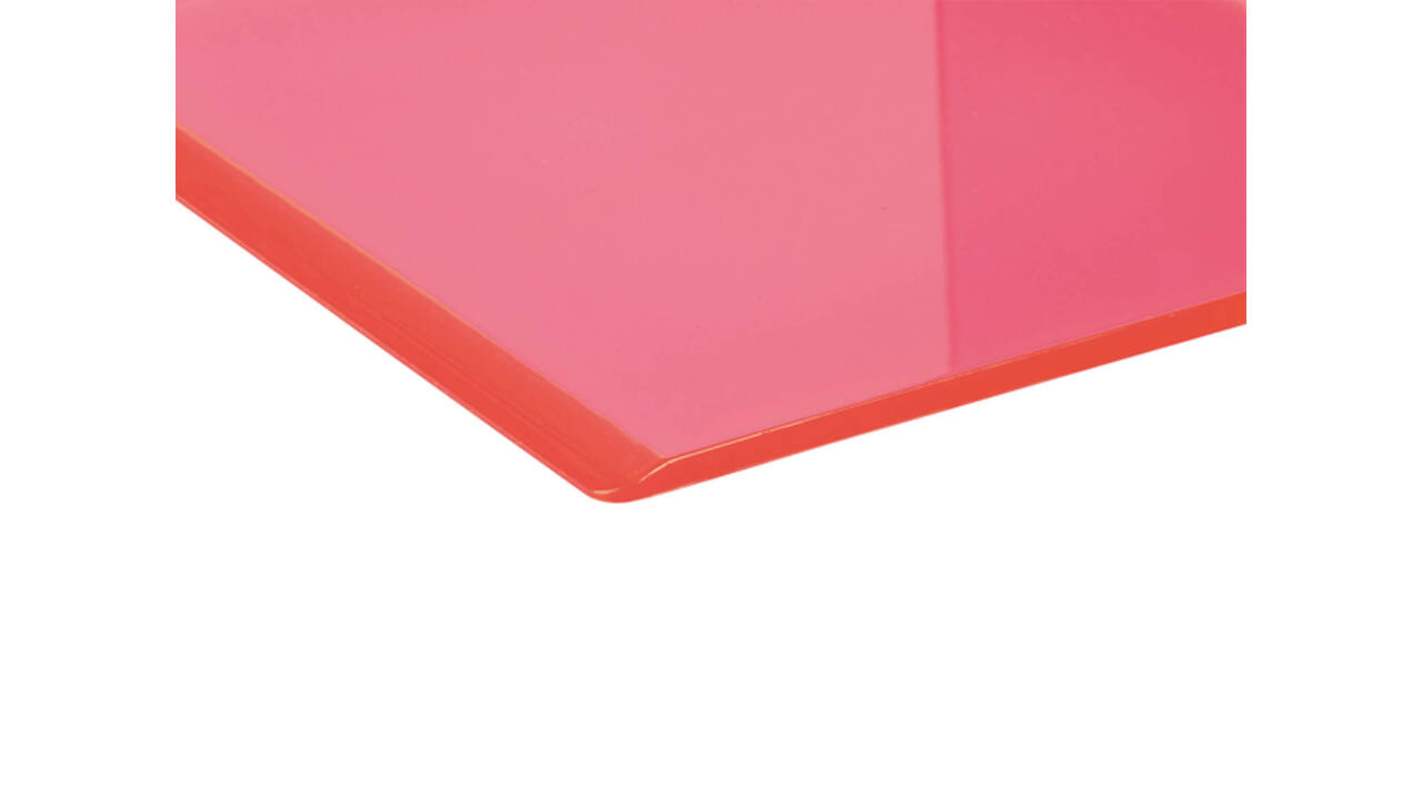 Boekensteun MAUL 10x10x13cm acryl set 2 neon rood transparant