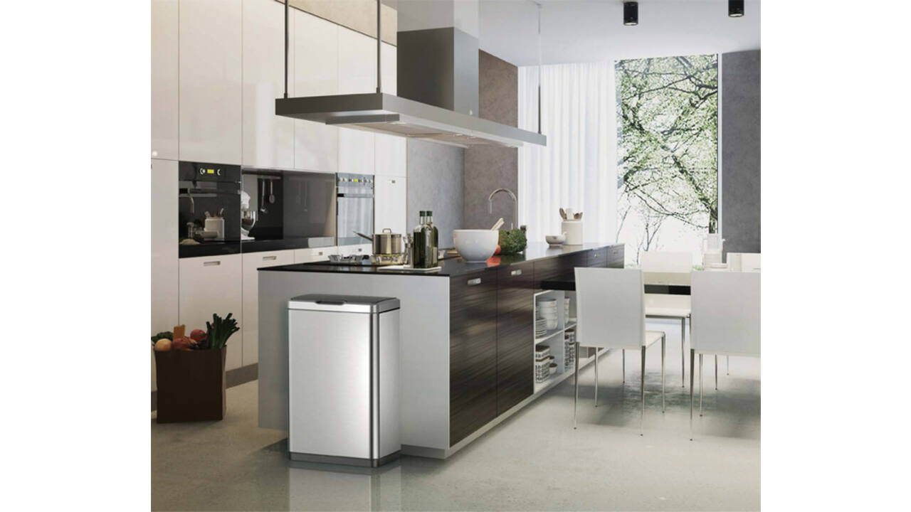 Afvalbak EKO Mirage met sensor 20+20liter RVS mat