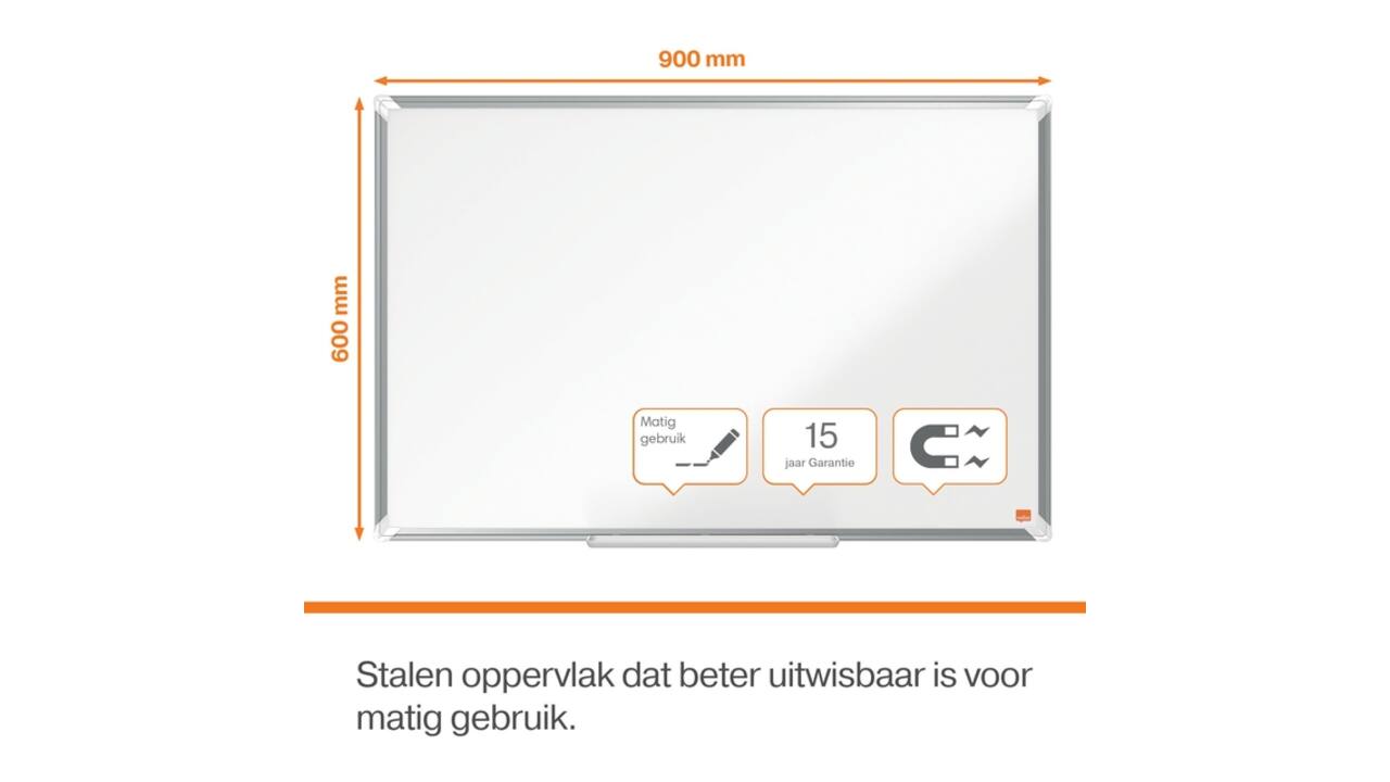 Whiteboard Nobo Premium Plus 60x90cm staal
