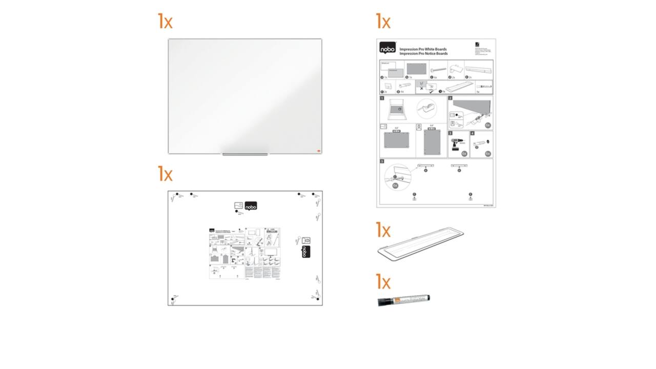 Whiteboard Nobo Impression Pro 90x120cm staal