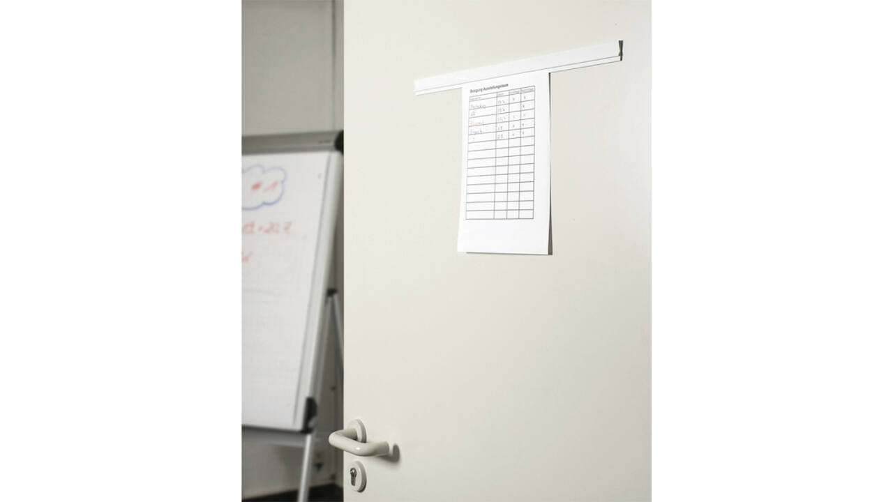 Wandlijst MAUL Express papierrail 50cm zelfklevend wit