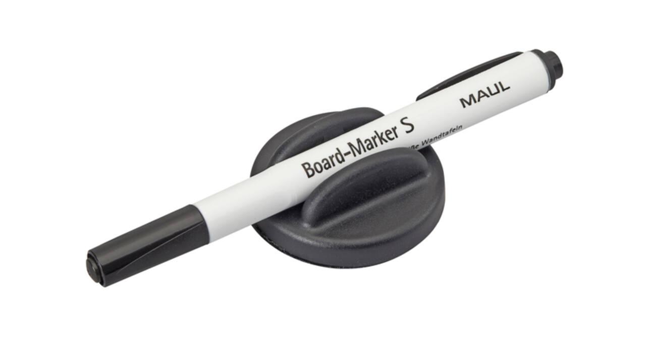 Whiteboardwisser MAUL met whitebordstift zwart magnetisch