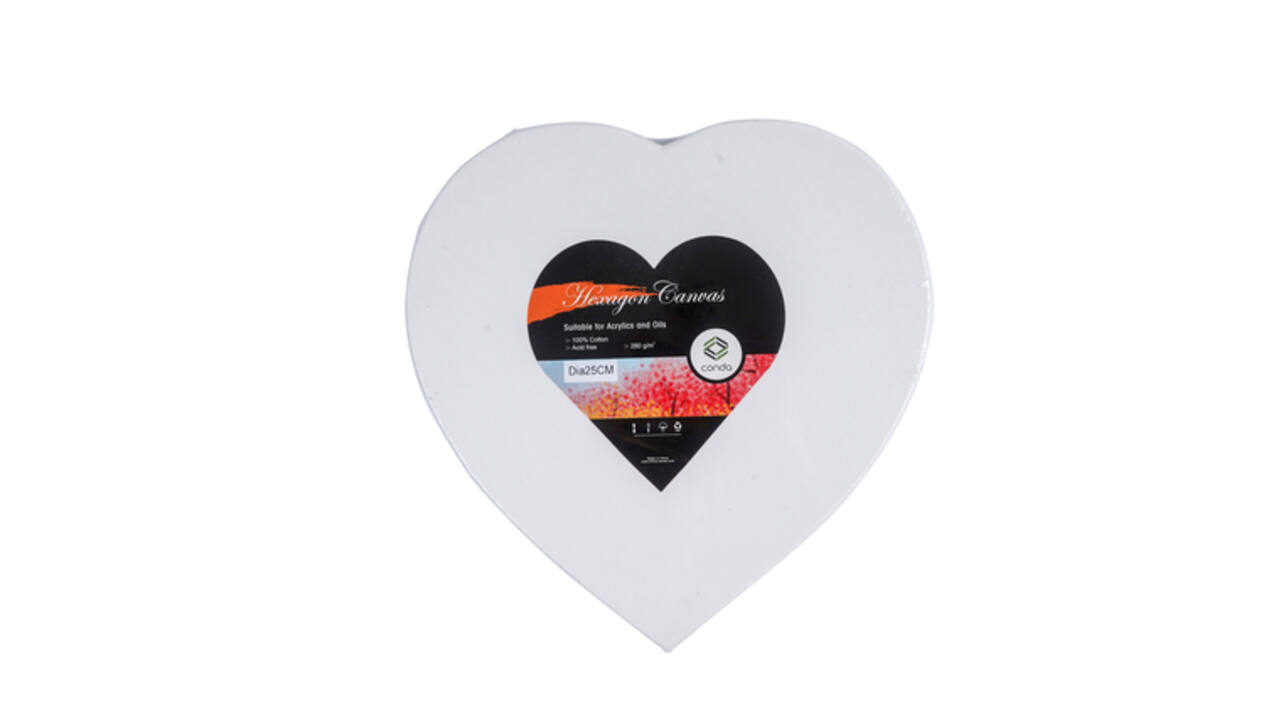 Canvas Conda hart 25 cm gebleekt katoen