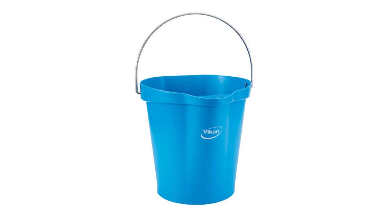 Emmer Vikan met schenktuit en maat 12l blauw