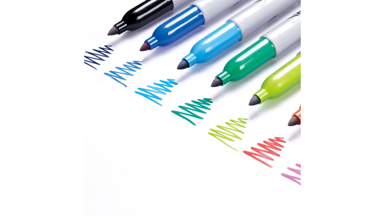 Viltstift Sharpie rond fijn assorti blister à 12 stuks