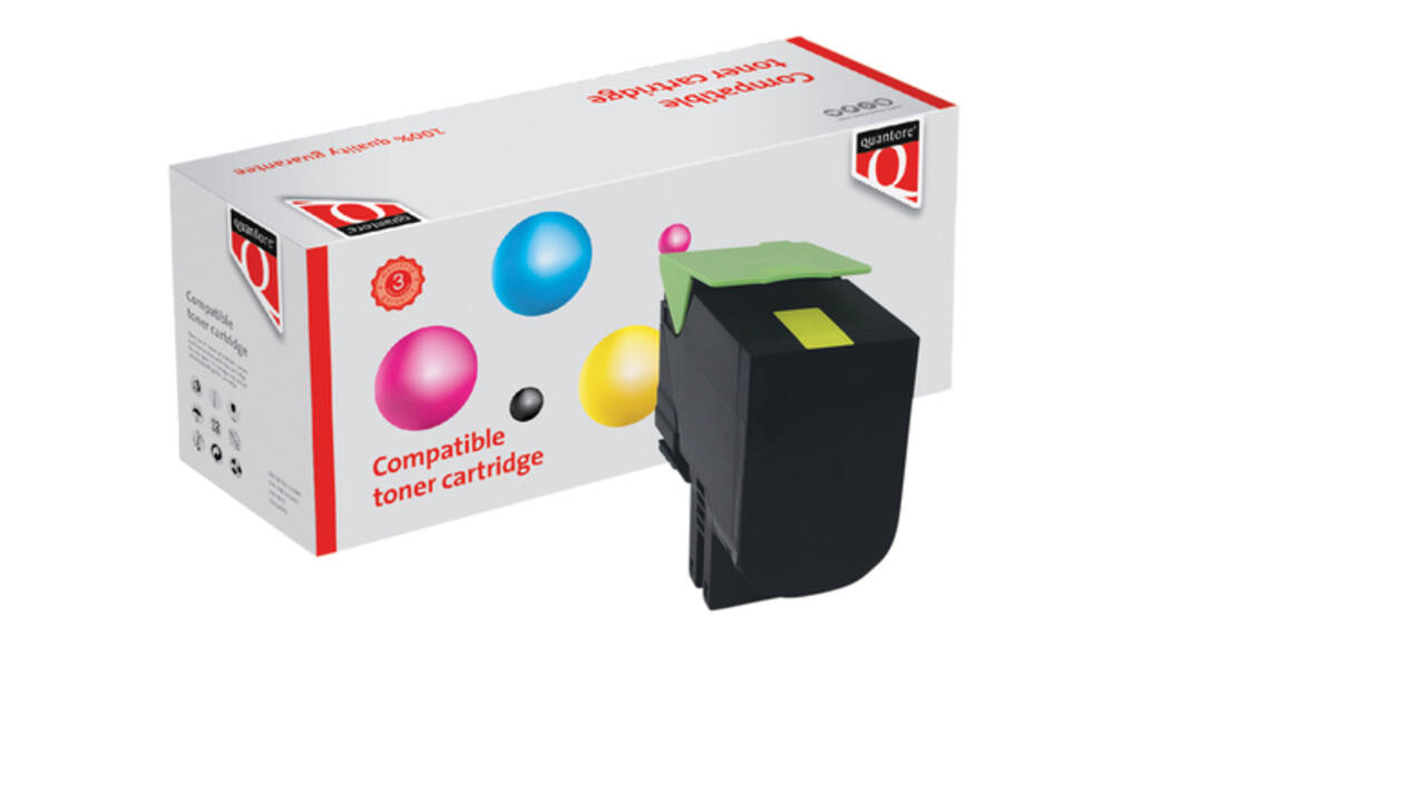 Tonercartridge Quantore alternatief tbv Lexmark 80C2HY0 geel