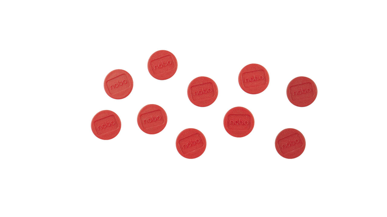 Magneet Nobo 13mm rood 10 stuks