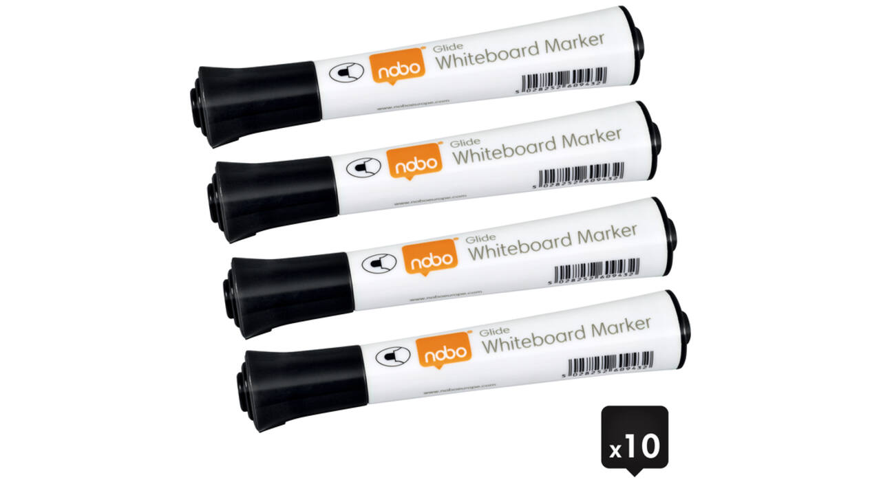 Whiteboardmarker Nobo Glide rond zwart 2mm