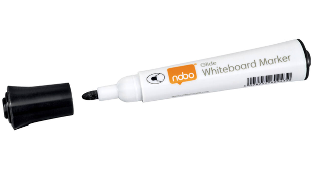 Whiteboardmarker Nobo Glide rond zwart 2mm