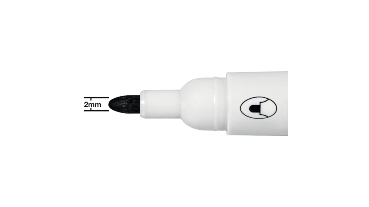 Whiteboardmarker Nobo Glide rond zwart 2mm