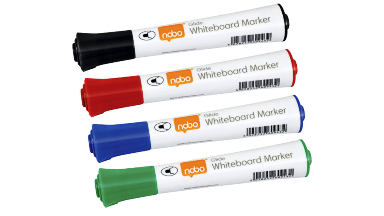 Whiteboardmarker Nobo Glide rond assorti 2mm 10st
