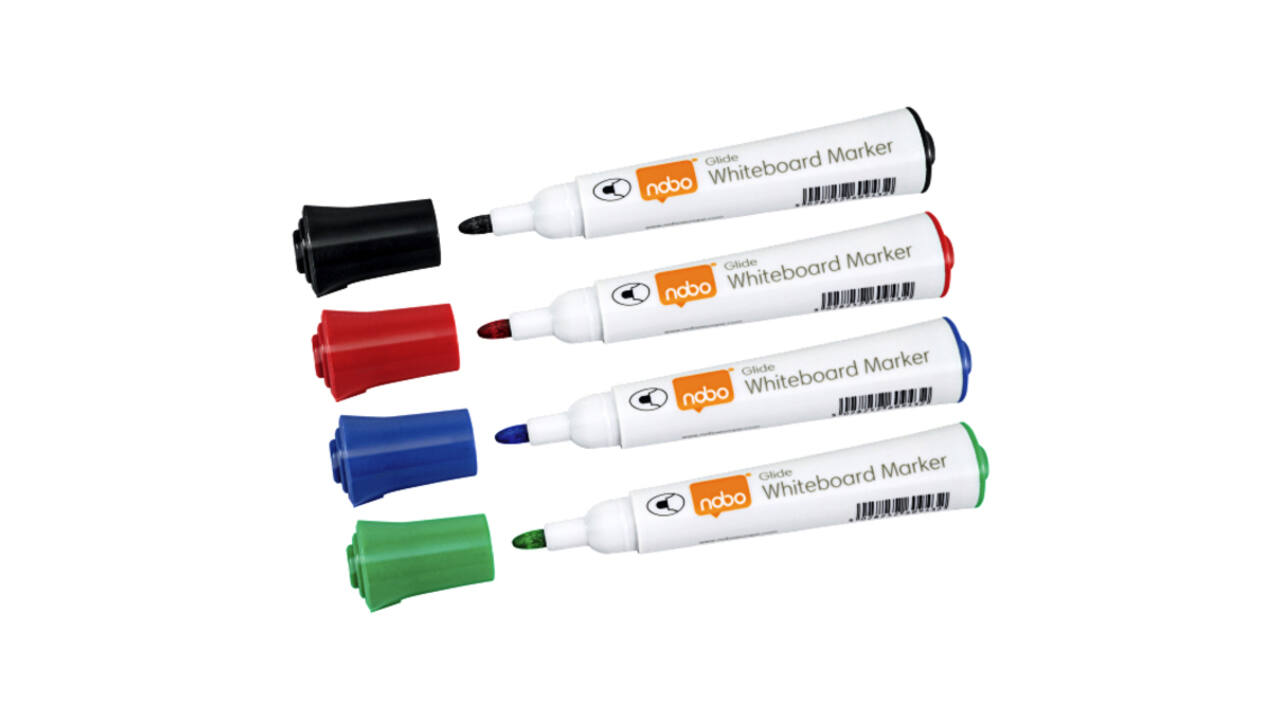 Whiteboardmarker Nobo Glide rond assorti 2mm 10st