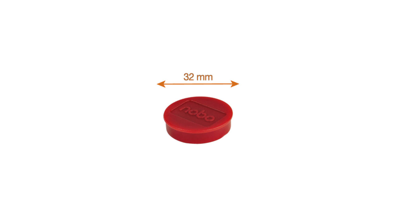 Magneet Nobo 32mm rood 10 stuks