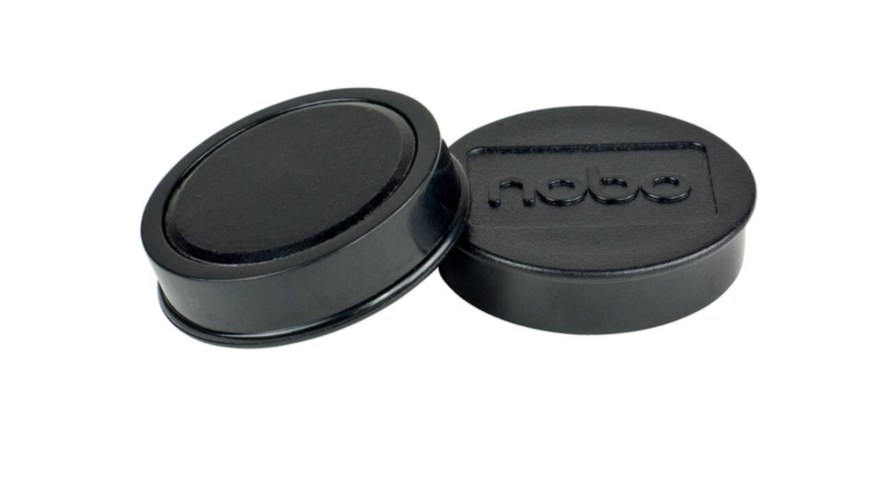 Magneet Nobo 38mm zwart 10 stuks