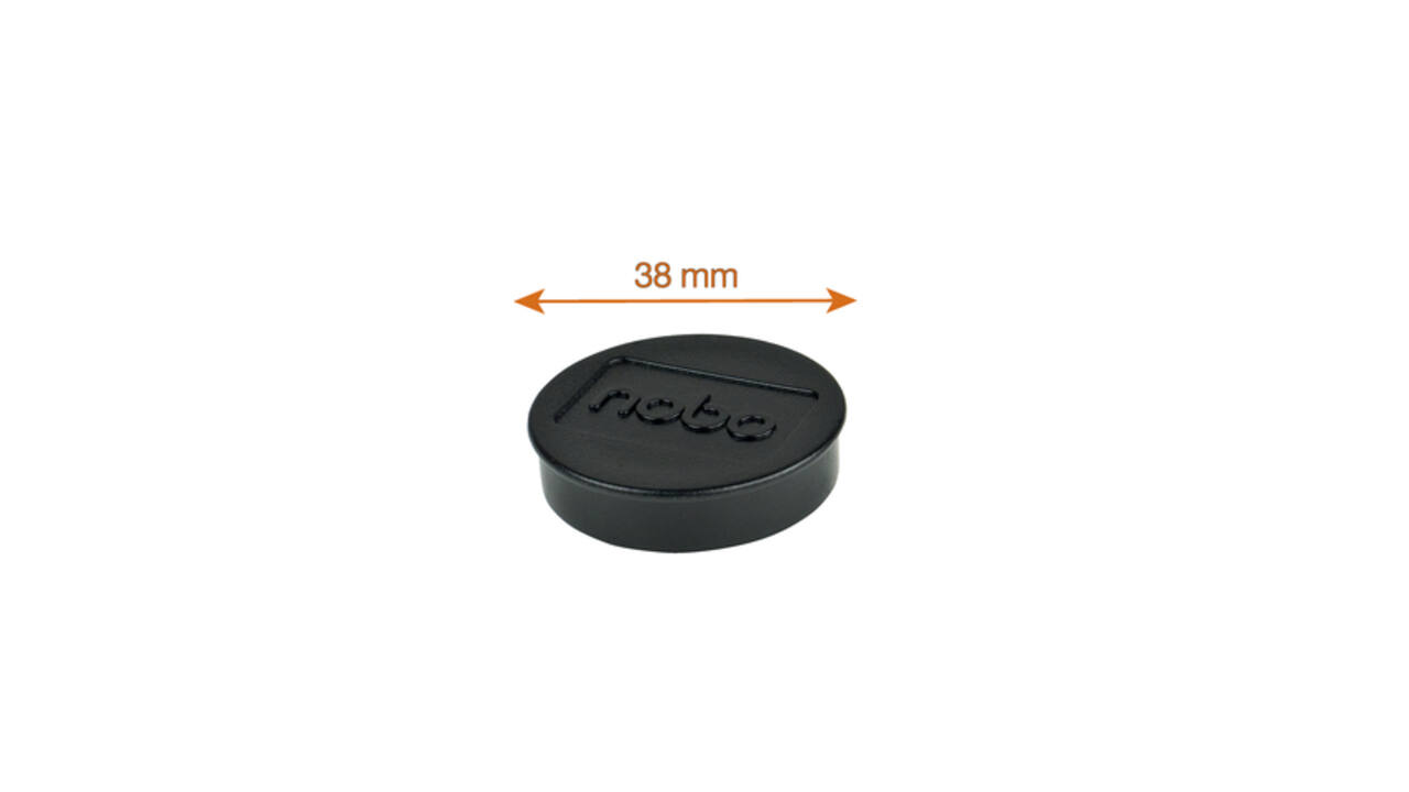 Magneet Nobo 38mm zwart 10 stuks