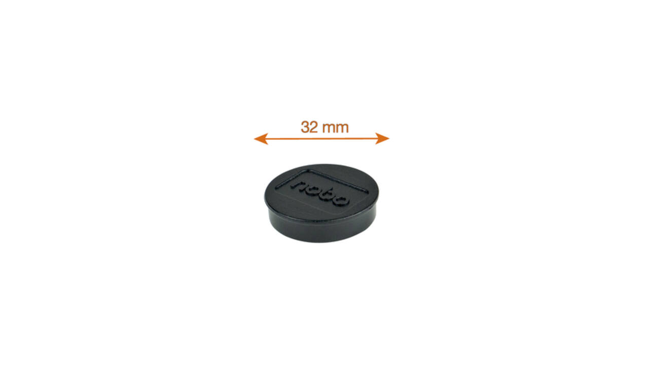 Magneet Nobo 32mm zwart 10 stuks