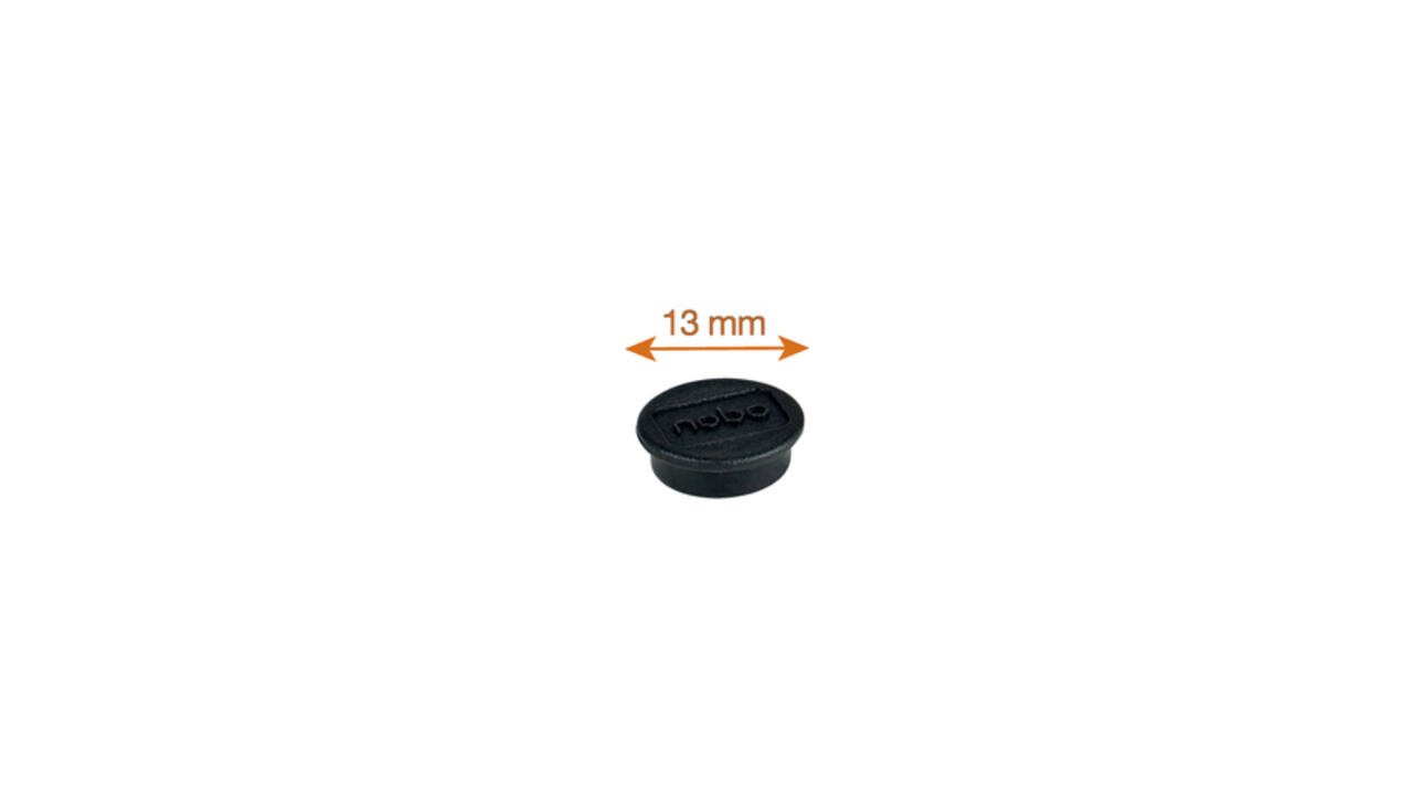 Magneet Nobo 13mm zwart 10 stuks