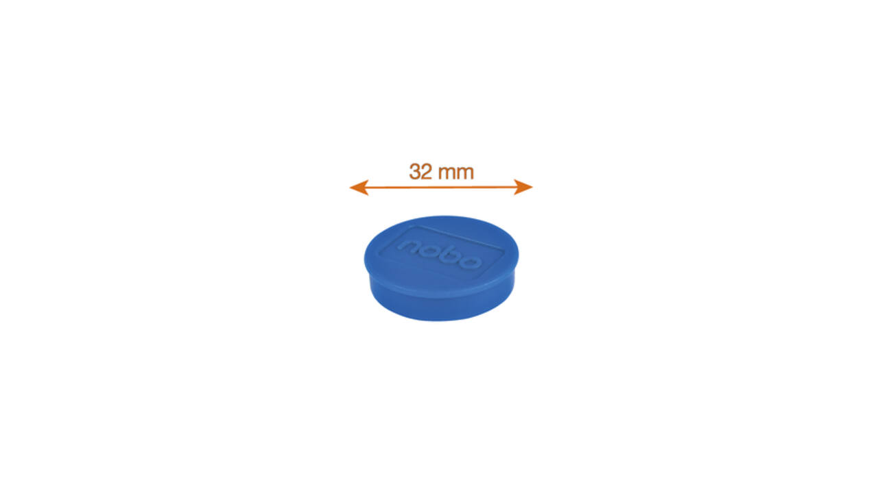 Magneet Nobo 32mm blauw 10 stuks