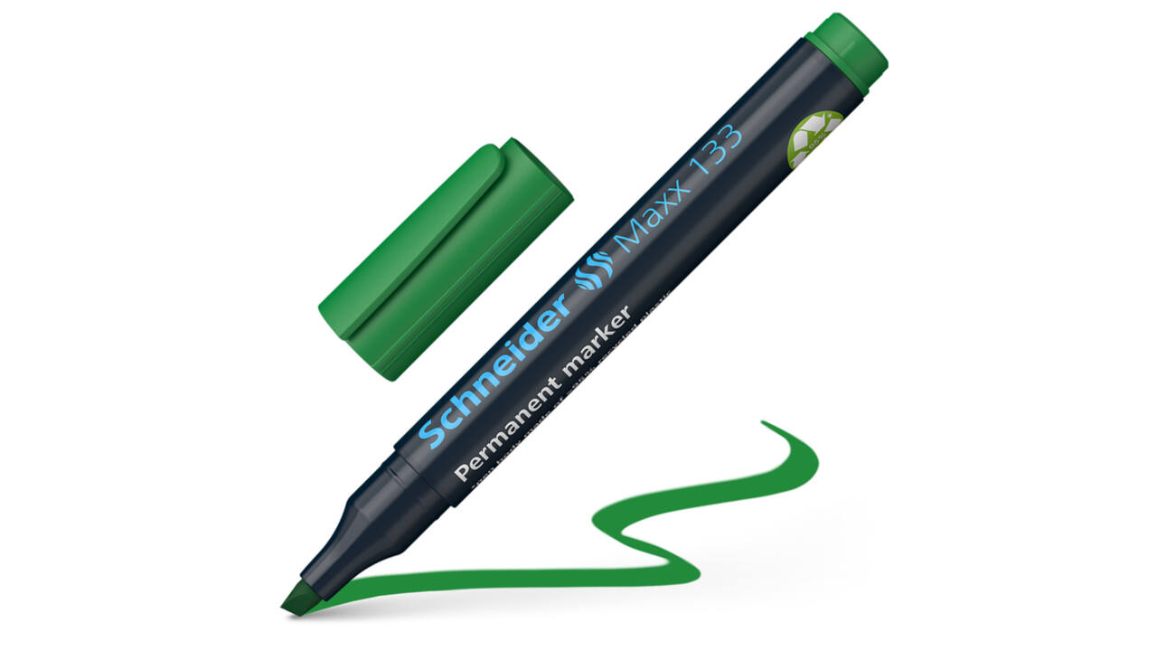 Permanent marker Schneider Maxx 133 schuin 1-4mm assorti 4 stuks