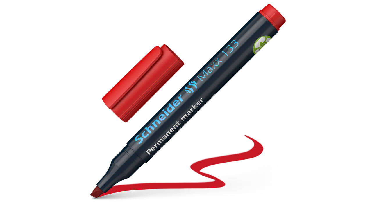 Permanent marker Schneider Maxx 133 schuin 1-4mm assorti 4 stuks