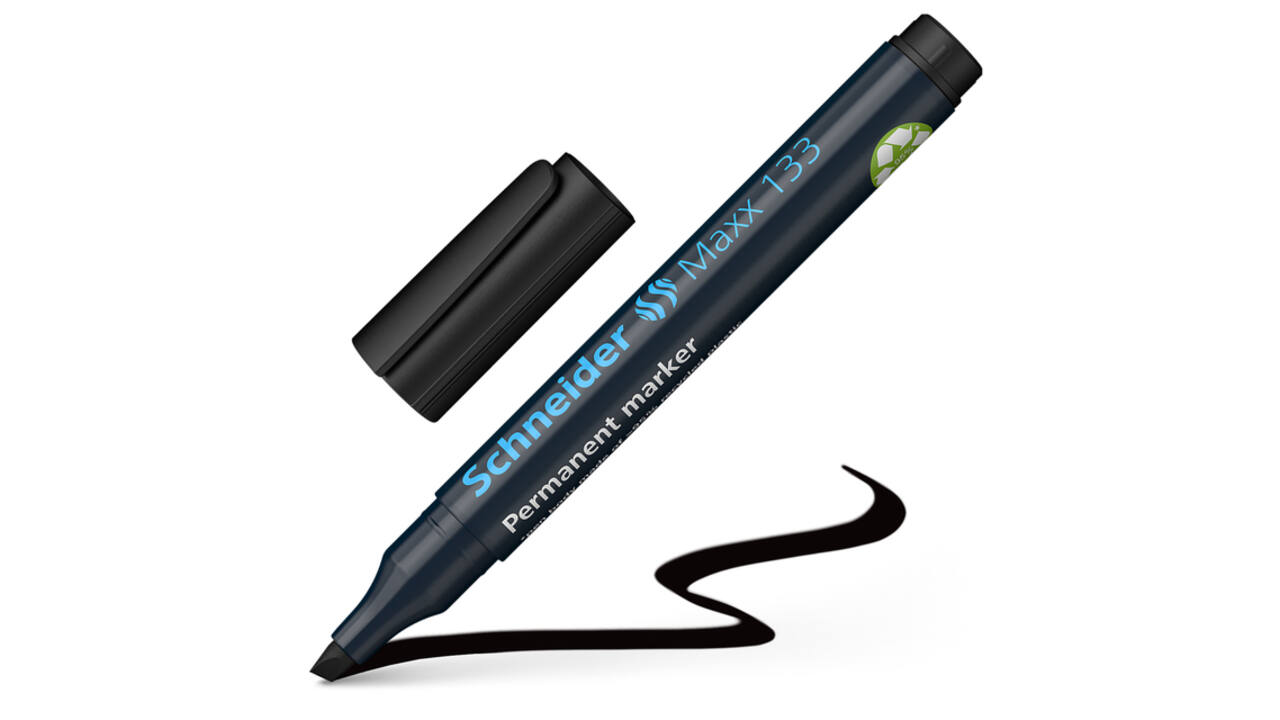 Permanent marker Schneider Maxx 133 schuin 1-4mm zwart