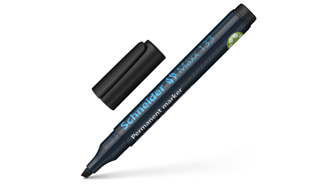 Permanent marker Schneider Maxx 133 schuin 1-4mm zwart