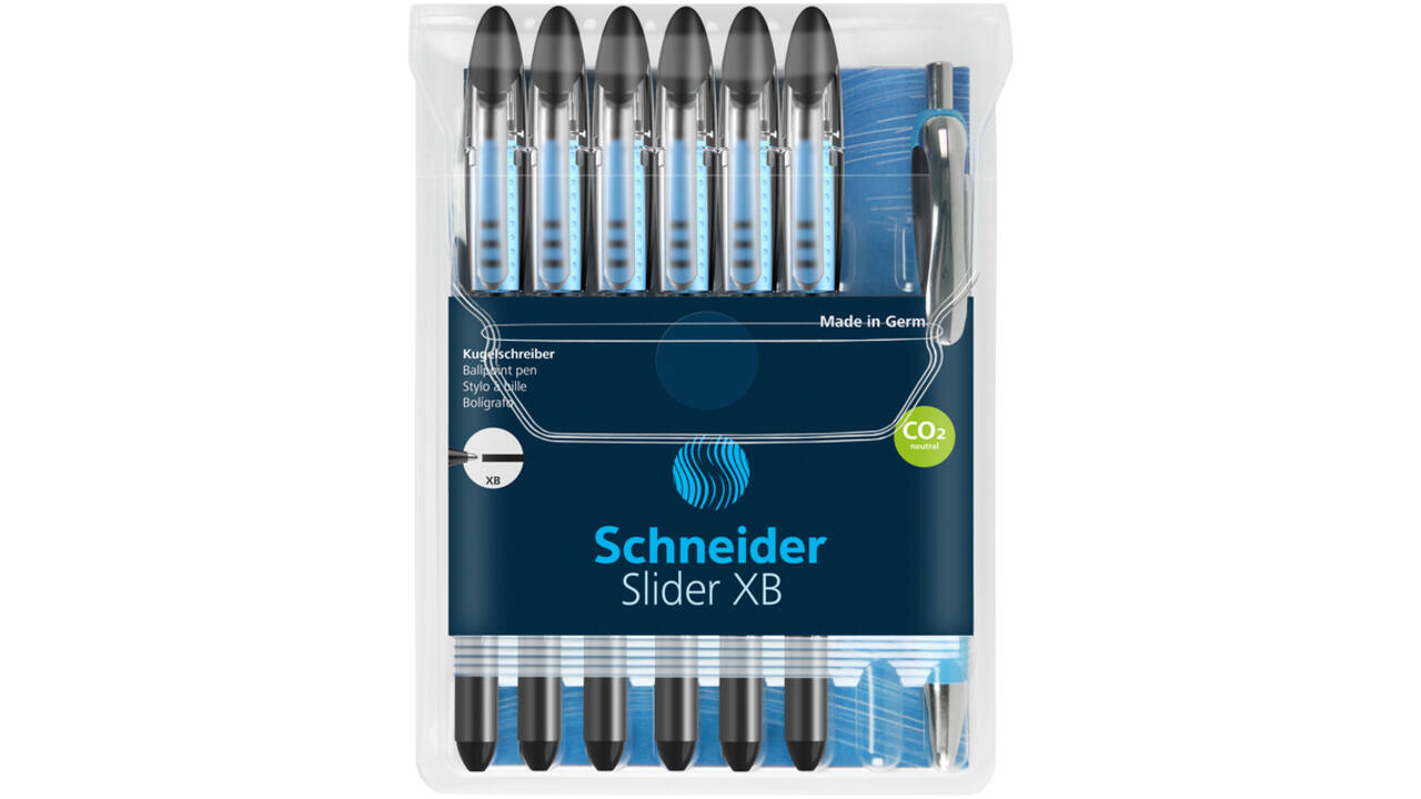 Rollerpen Schneider Slider Basic XB zwart + 1 gratis Rave balpen