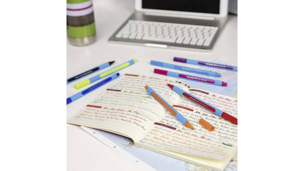 Balpen Schneider Slider Edge extra breed assorti etui à 6 stuks