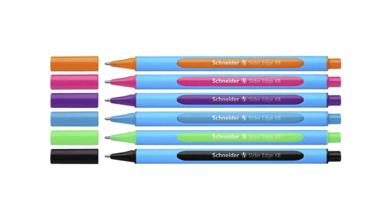 Balpen Schneider Slider Edge extra breed assorti etui à 6 stuks