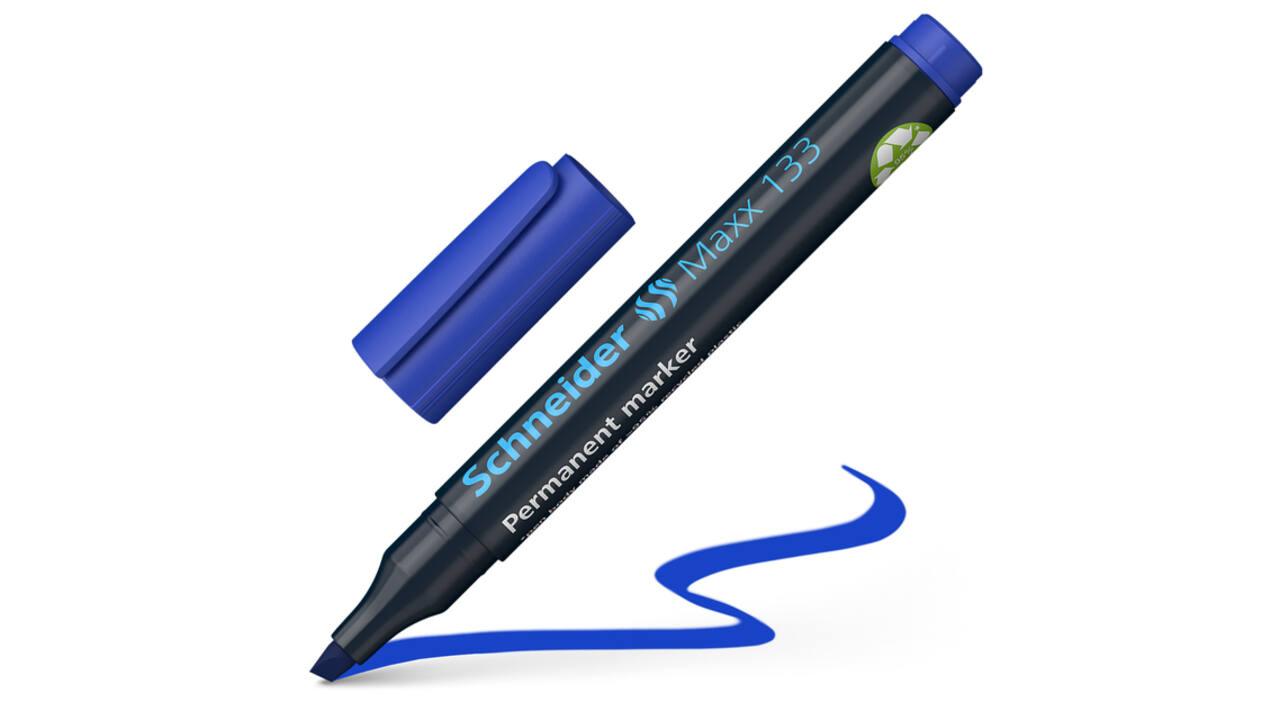 Permanent marker Schneider Maxx 133 schuin 1-4mm blauw