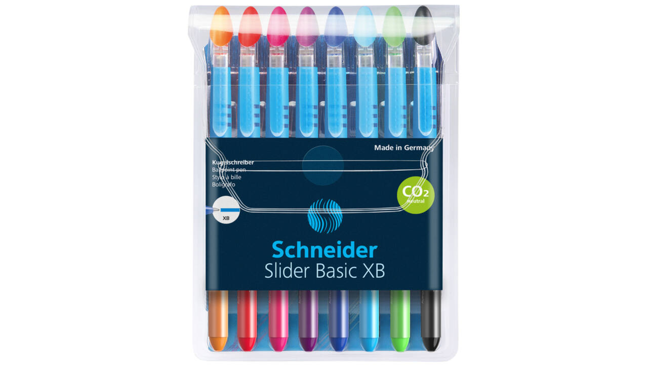 Rollerpen Slider Basic Colours extra breed etui à 8 stuks