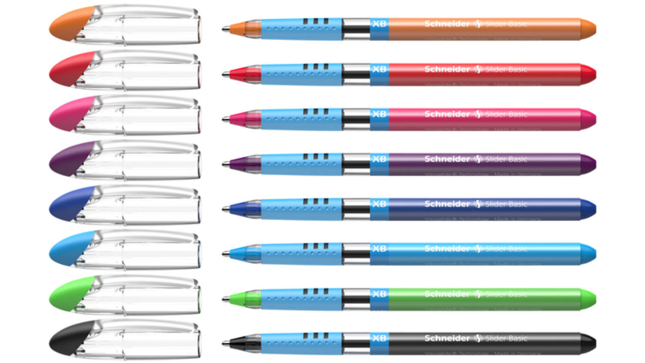 Rollerpen Slider Basic Colours extra breed etui à 8 stuks