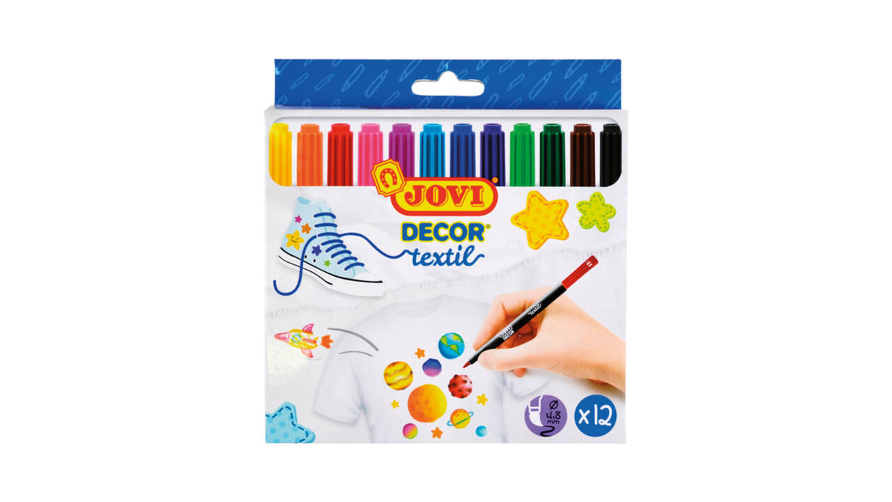 Textielstift Jovi assorti set à 12 stuks