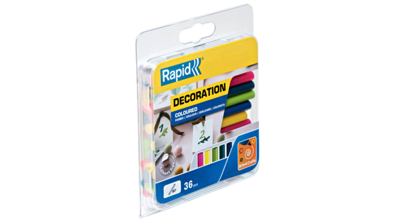 Lijmpatroon Rapid 7mm 5 kleuren assorti 36 stuks