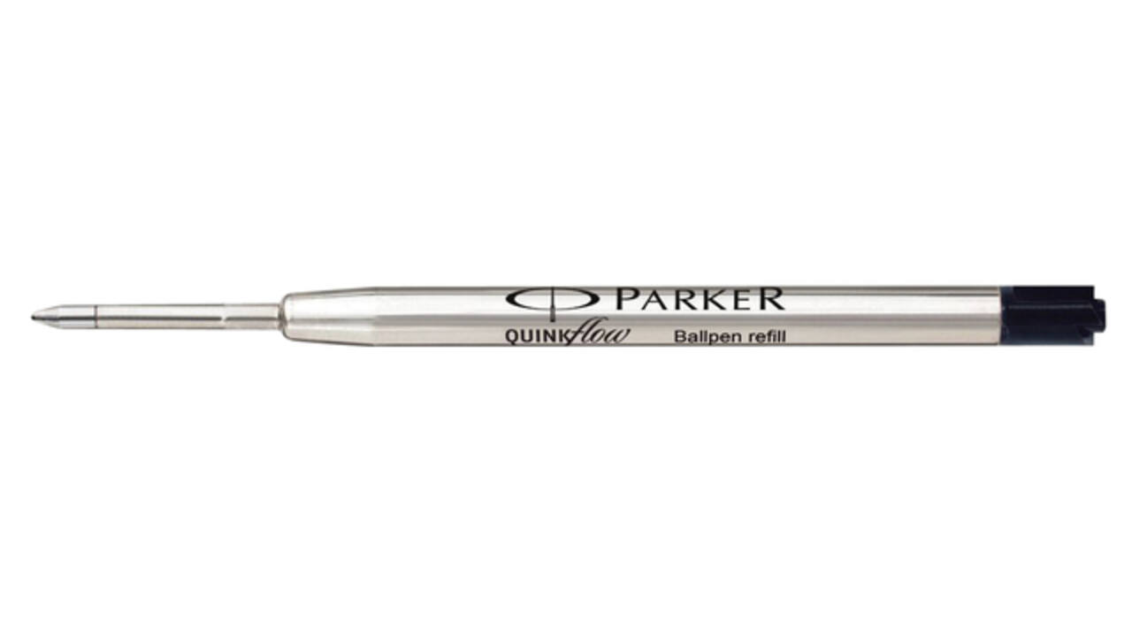Balpenvulling Parker Quinkflow medium zwart blister à 3 stuks
