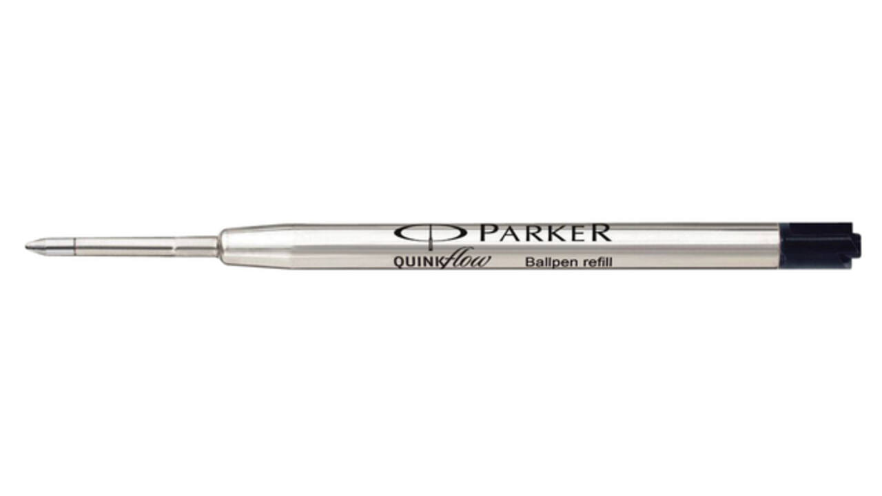 Balpenvulling Parker Quinkflow medium zwart blister à 10 stuks