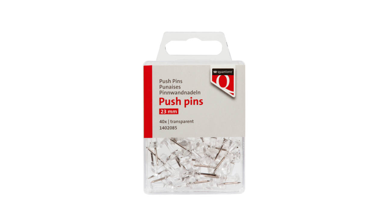 Push pins Quantore 40 stuks transparant