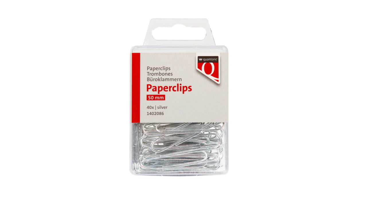 Paperclip Quantore 50mm rond 40 stuks zilver