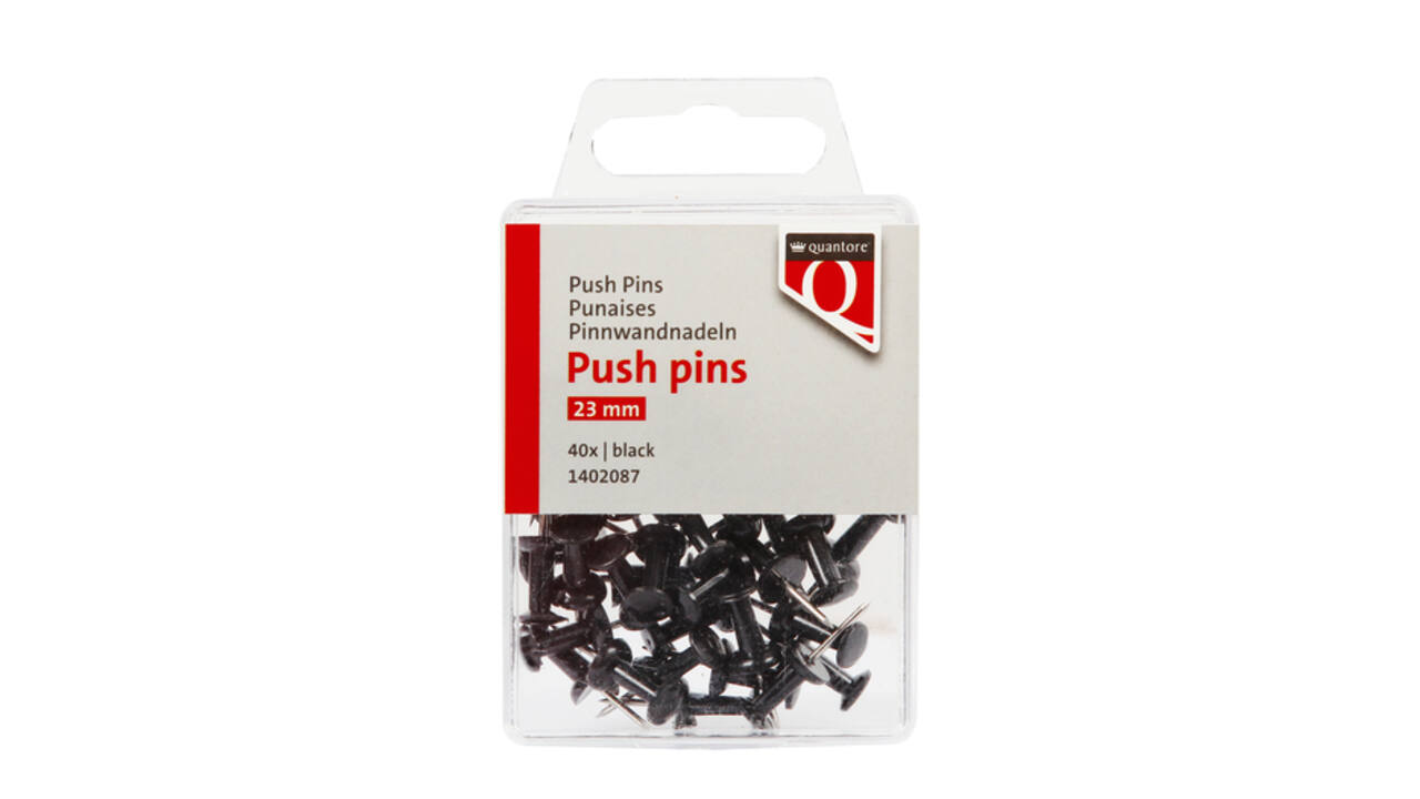 Push pins Quantore 40 stuks zwart