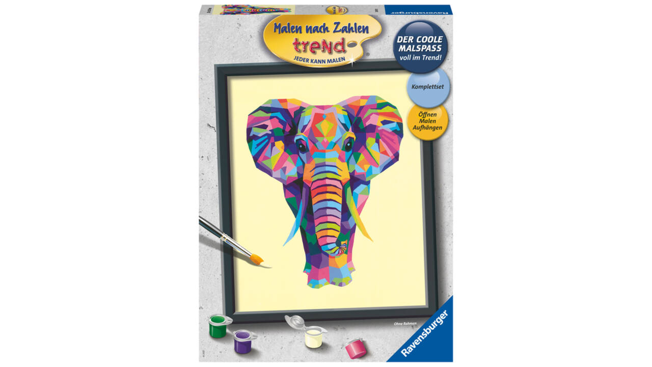 Schilderen op nummer Ravensburger Bonte olifant