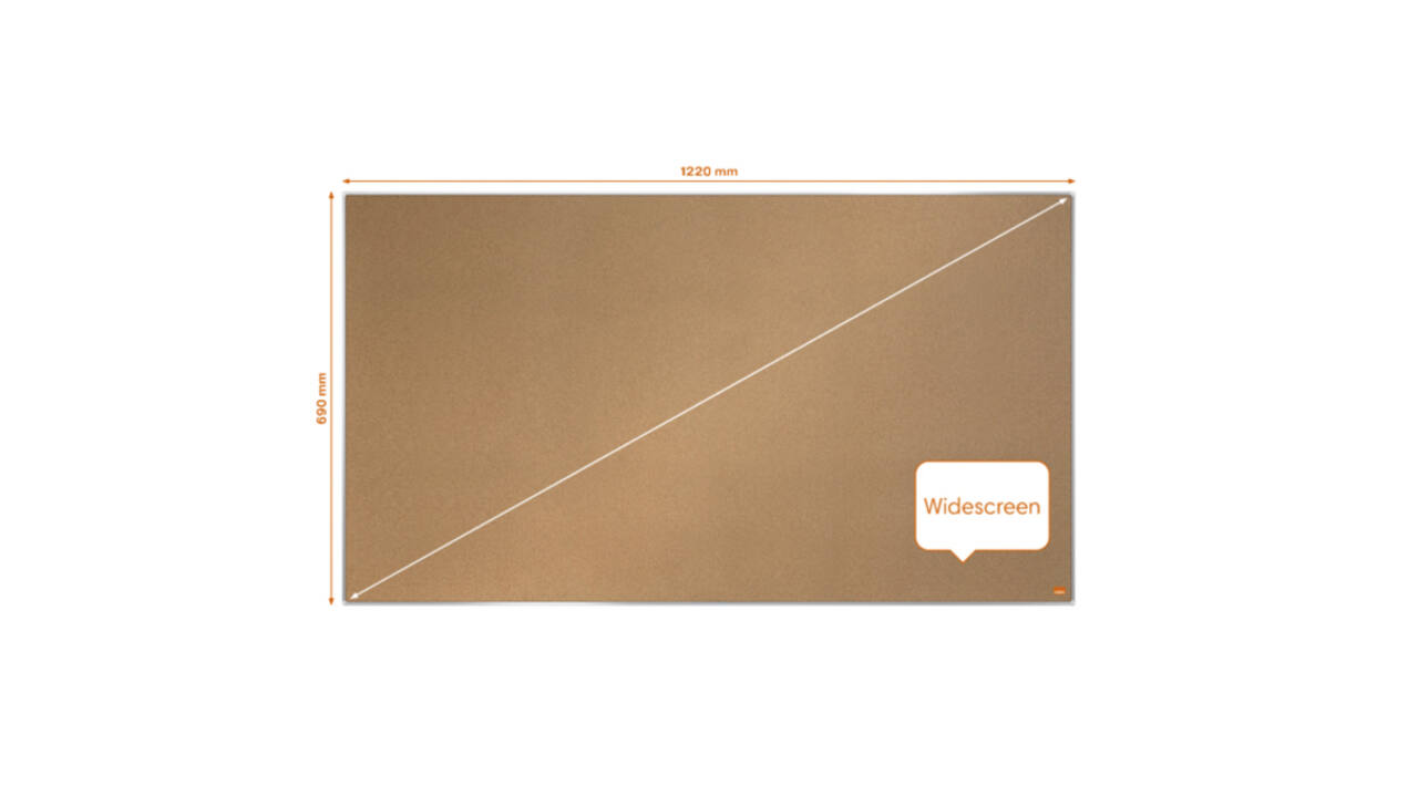 Prikbord Nobo Impression Pro widescreen 69x122cm kurk