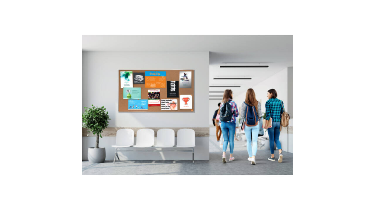 Prikbord Nobo Impression Pro widescreen 69x122cm kurk