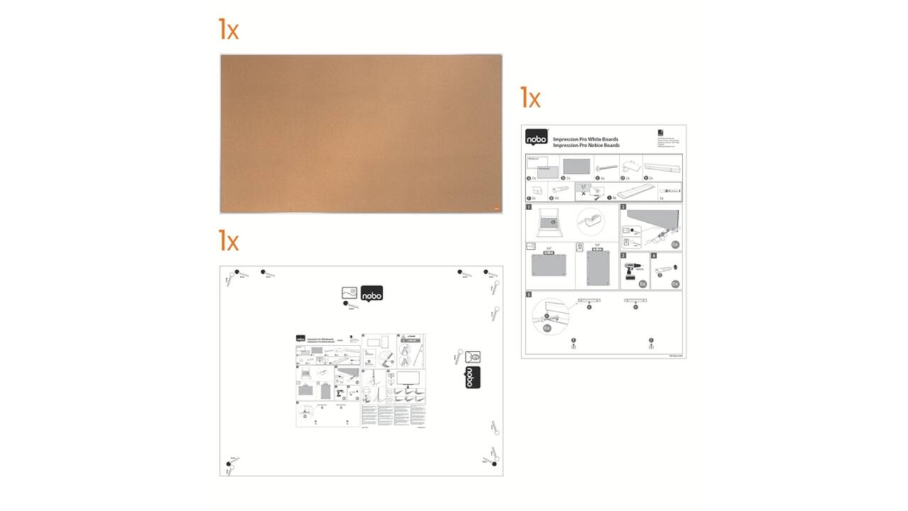Prikbord Nobo Impression Pro widescreen 50x89cm kurk