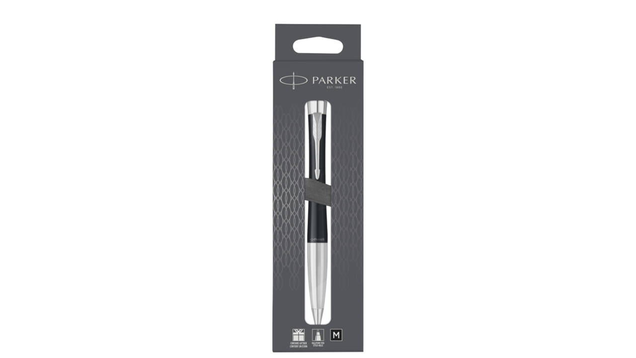 Balpen Parker Urban twist matt black CT medium blister à 1 stuk