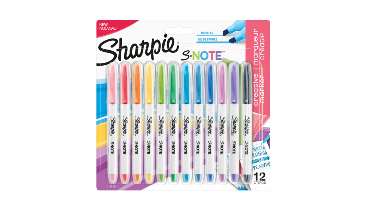 Markeerstift Sharpie S-note assorti blister à 12 stuks