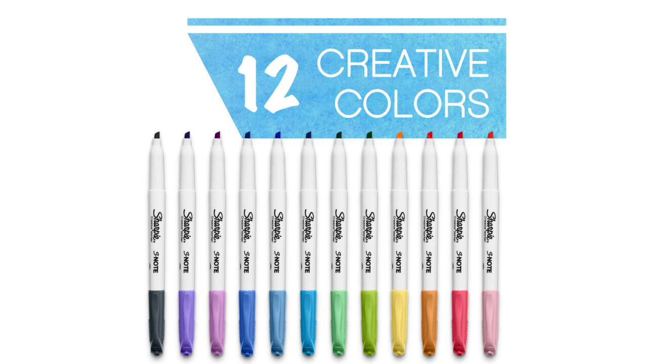 Markeerstift Sharpie S-note assorti blister à 12 stuks