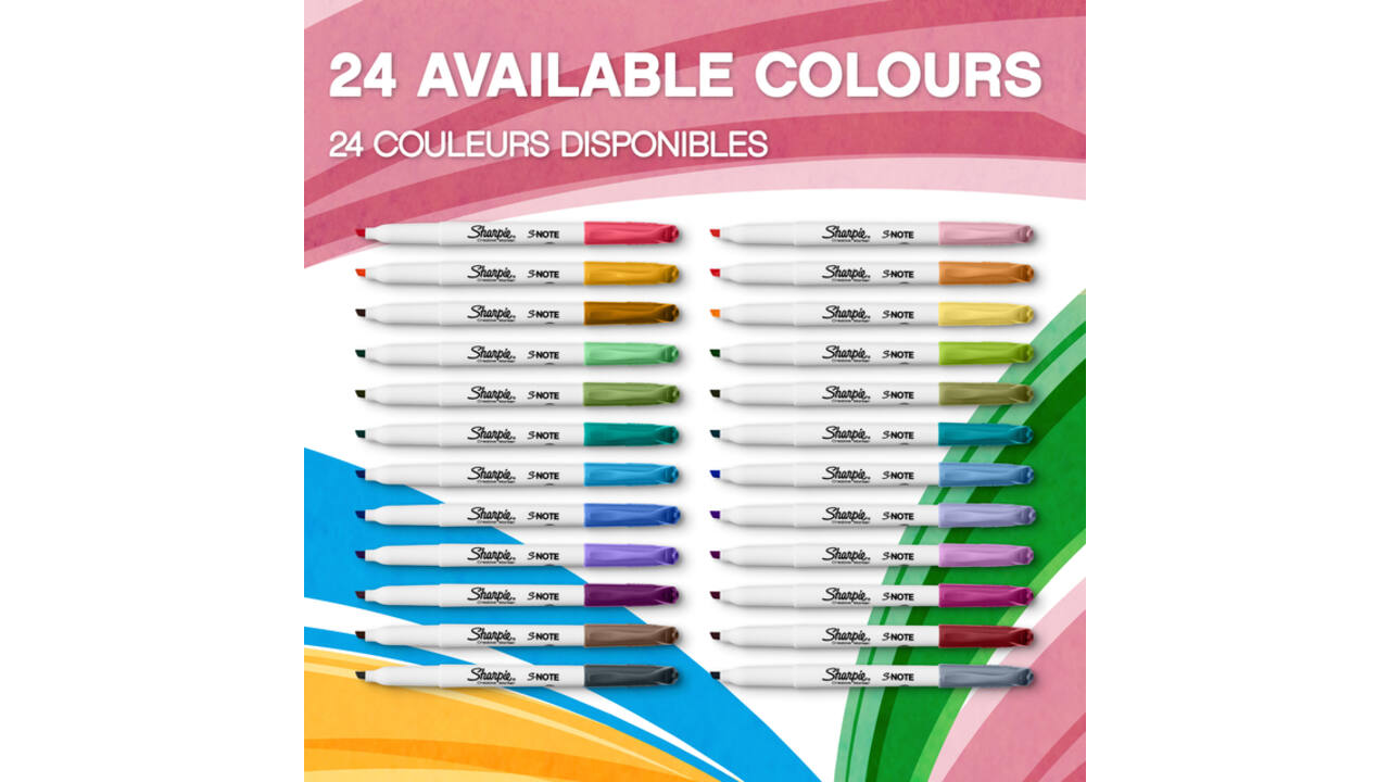 Markeerstift Sharpie S-note assorti blister à 12 stuks