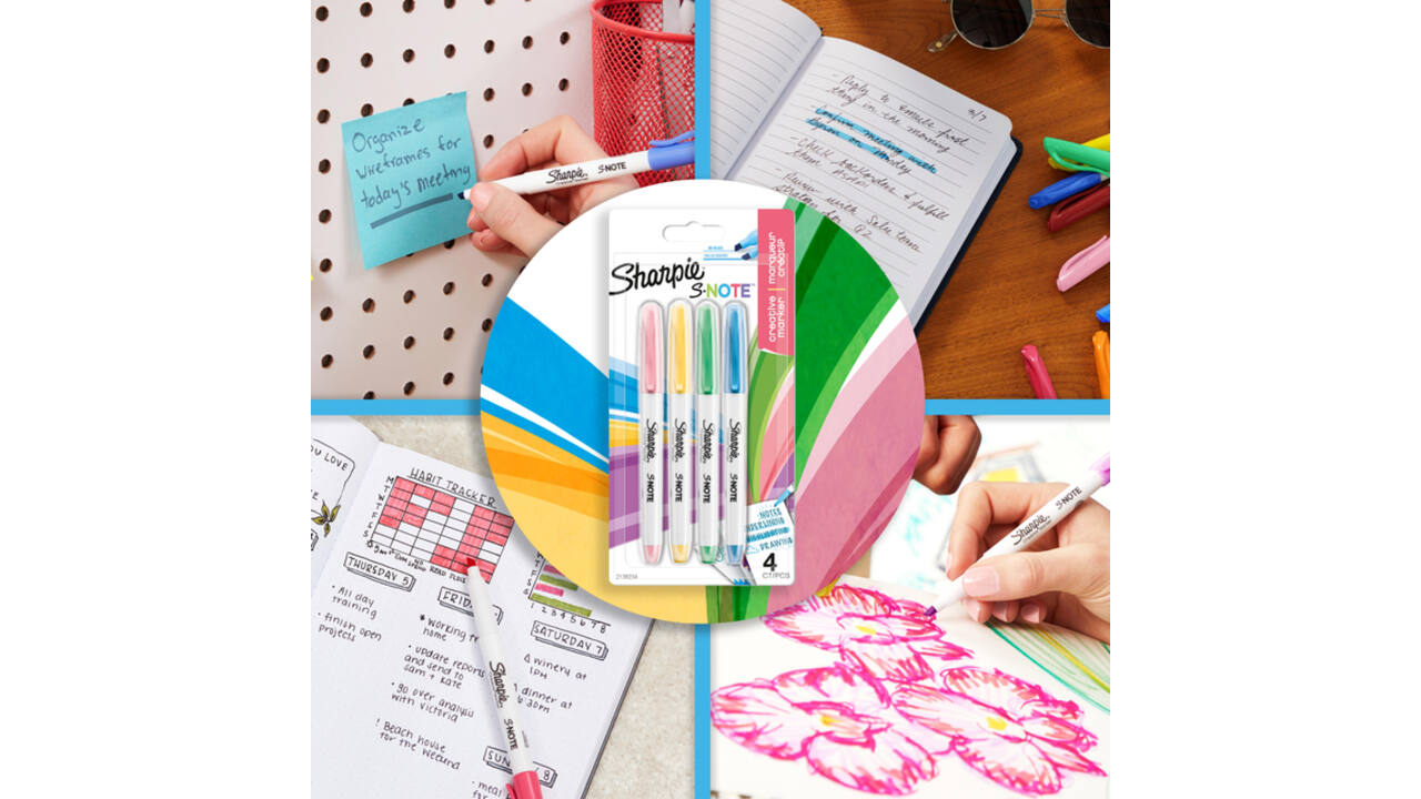Markeerstift Sharpie S-note assorti blister à 12 stuks