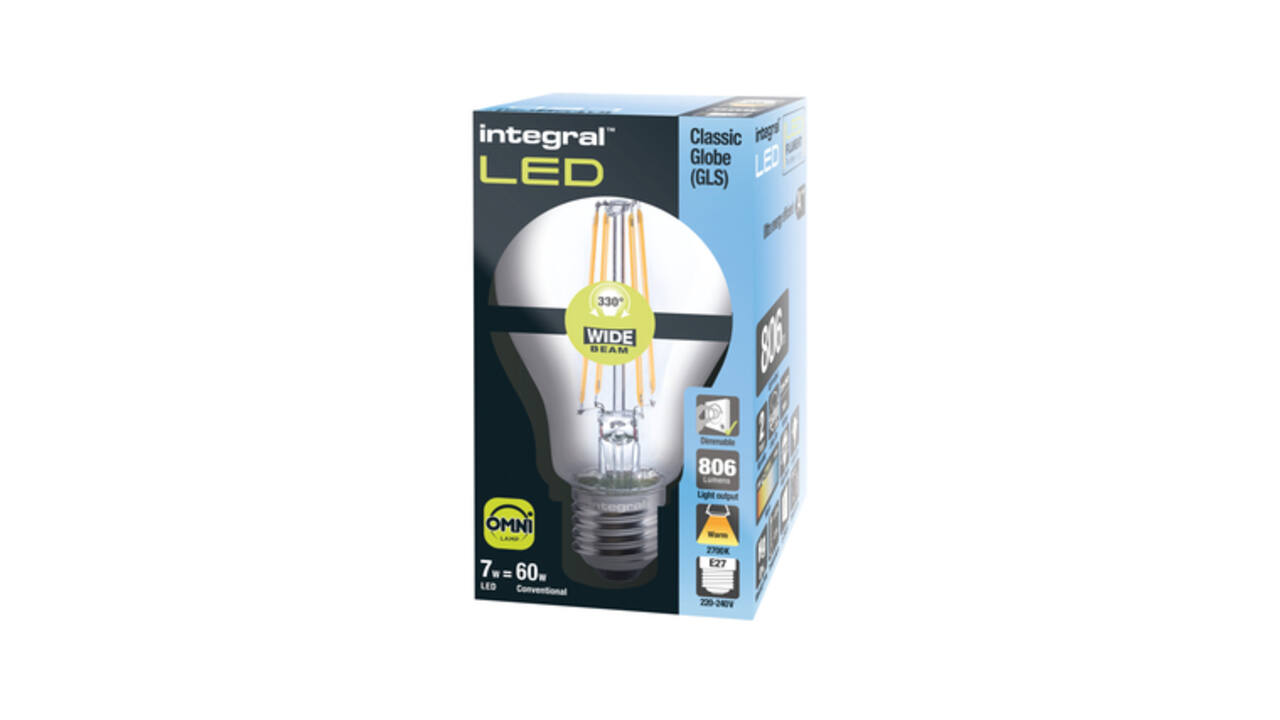Ledlamp Integral E27 2700K warm wit 7W 806lumen