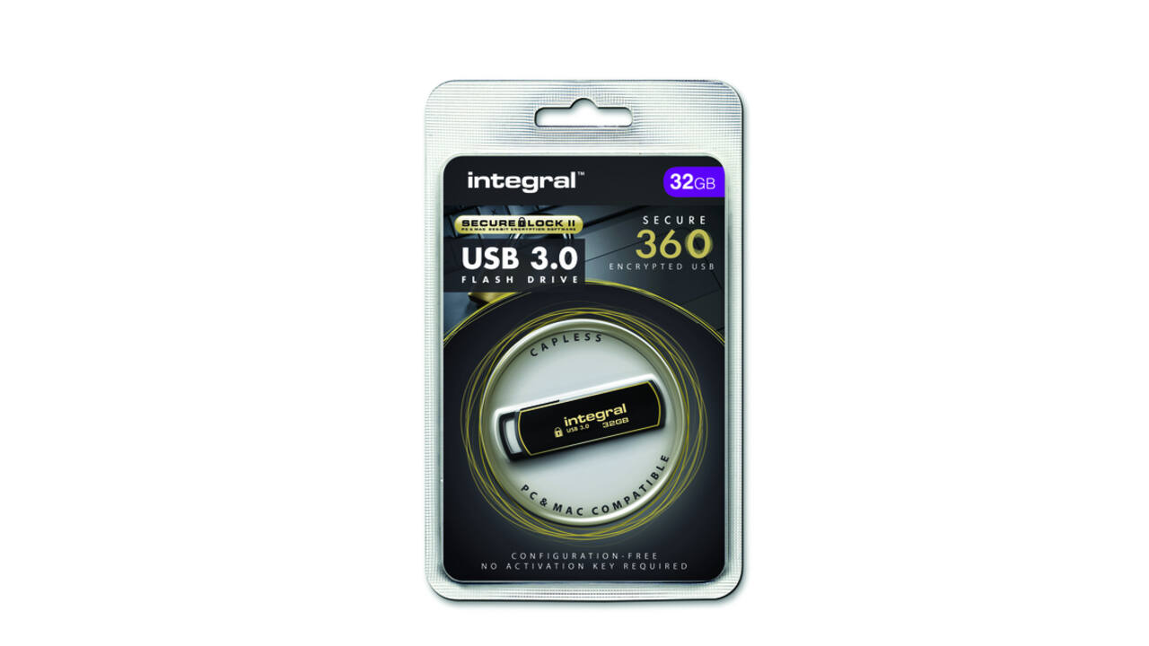 USB stick 3.0 Integral Secure 360 USB-A 32GB zwart